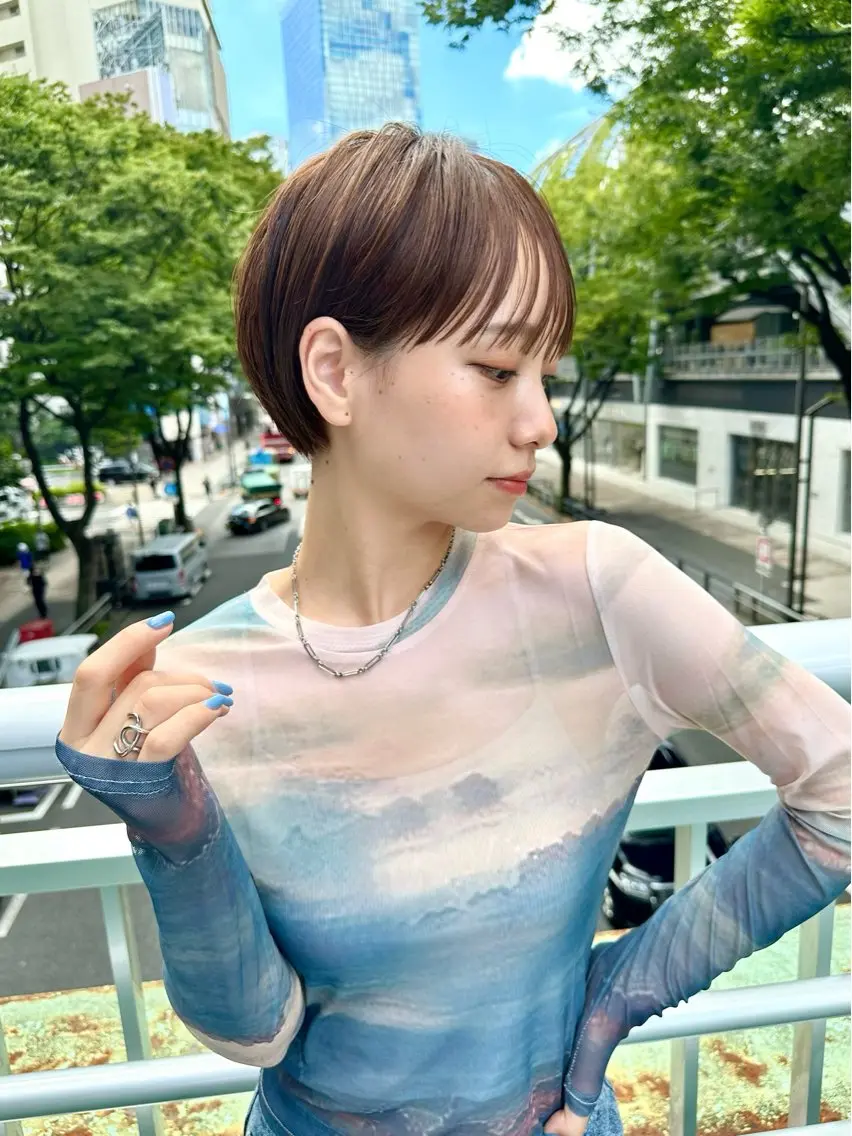 ショート ヘアカラー トリートメント 骨格診断で絶対可愛い ✨丸みショート✨凌弥のヘアスタイル