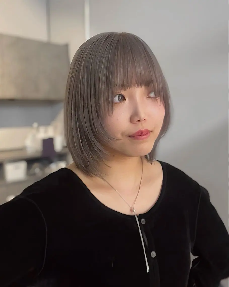ミディアム 顔周りカット 髪質改善 韓国風ヘア レイヤーカット 小顔カット ムラ修正ブリーチ 山田眞之介のヘアスタイル