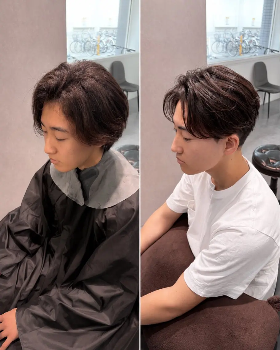 パーマ メンズ カット 縮毛矯正 濱口 健慎のヘアスタイル