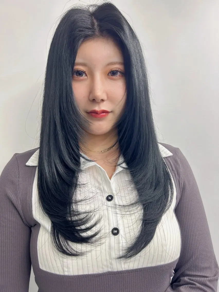 ロング ハイレイヤー 韓国風ヘア レイヤーカット カット トリートメント レイヤー/エクステ alpha下妻のヘアスタイル
