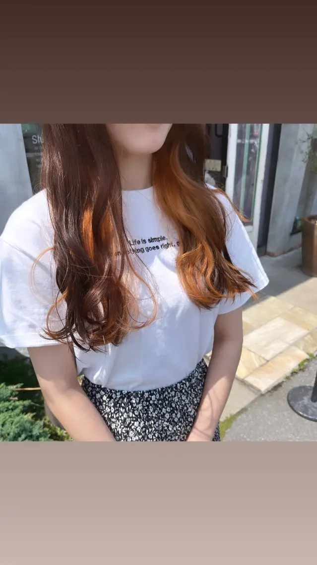 カラー オレンジ NAGONSTYLE 田村　莉生のヘアスタイル