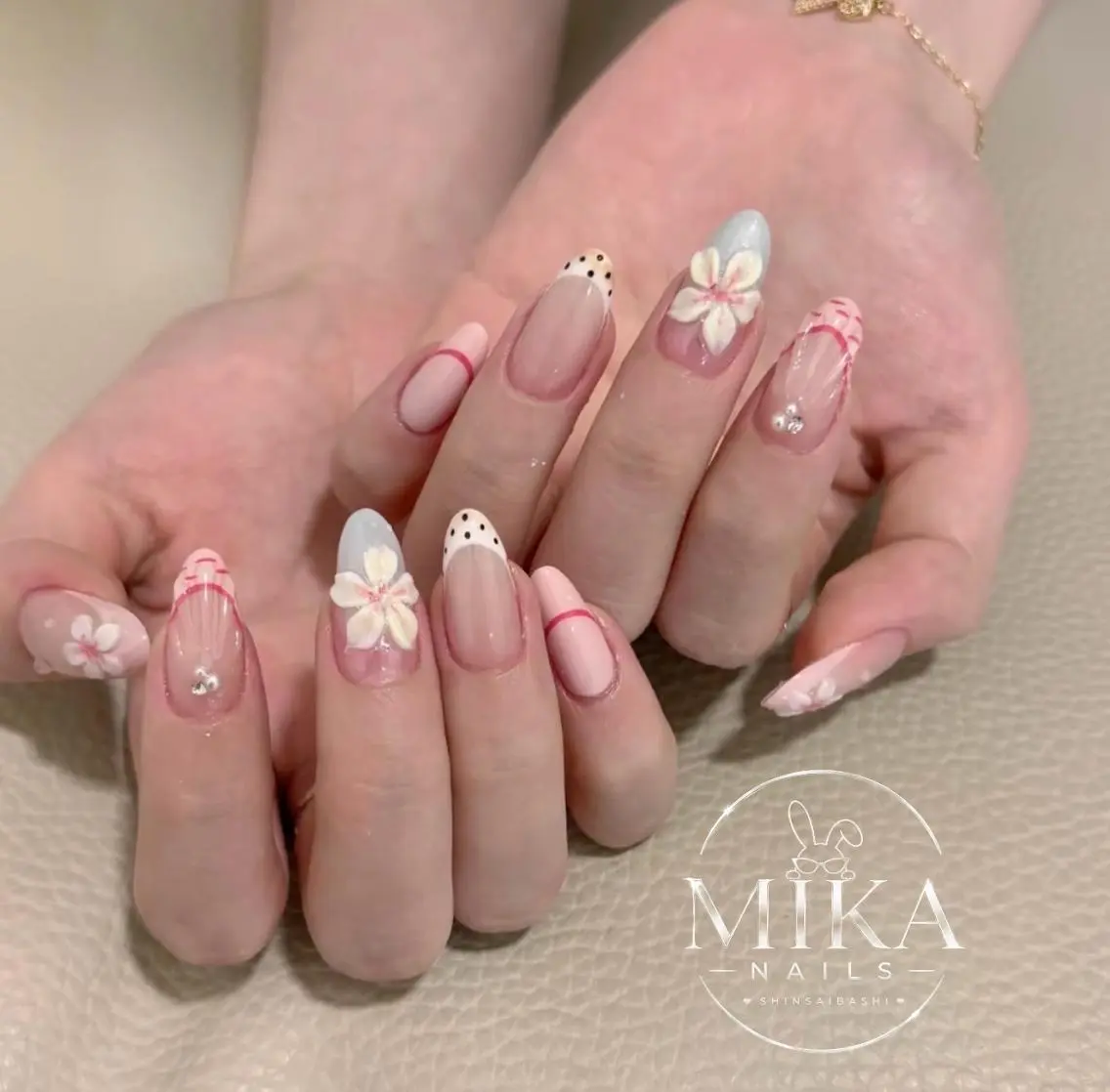 ネイル アートネイル チークネイル ドット フットネイル フレンチネイル ハンドネイル Luna Mikaのネイルデザイン