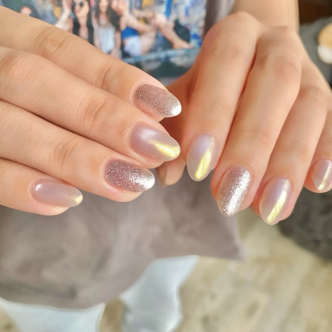 ネイル オーロラネイル ラメ(グリッター) マグネットネイル シンプルネイル ハンドネイル Loca.nails Kasumiのネイルデザイン