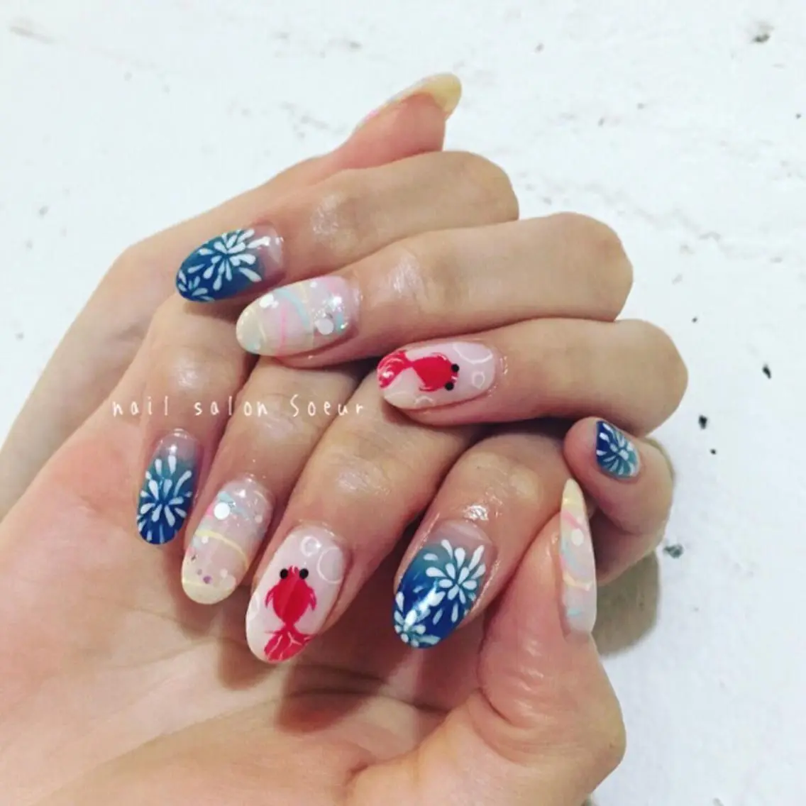 ネイル アートネイル ジェルネイル 持ち込み ヨーヨーネイル ハンドネイル nail salon Soeurのネイルデザイン