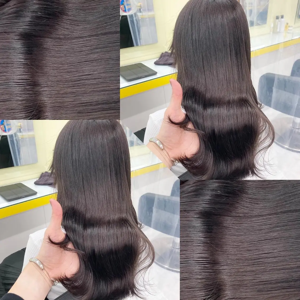 ミディアム カラー ヘアカラー トリートメント ヘッドスパ ヘアセット 韓国風ベージュ🤎 赤みなし🌿横浜🤎のヘアスタイル