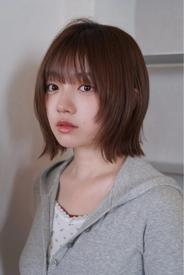 ミディアム ヘアカラー Un ami 心那のヘアスタイル