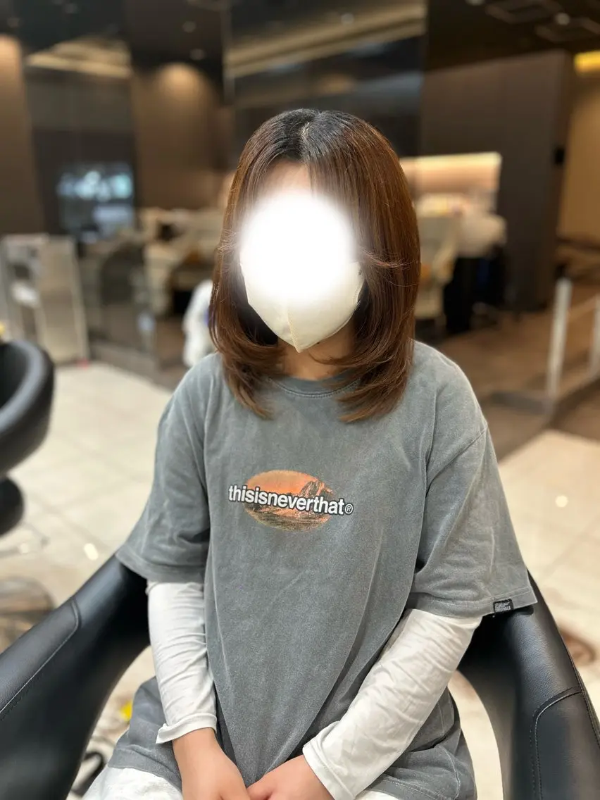 ミディアム ハッシュカット レイヤーカット 結べるレイヤーカット /nodoka☾のヘアスタイル