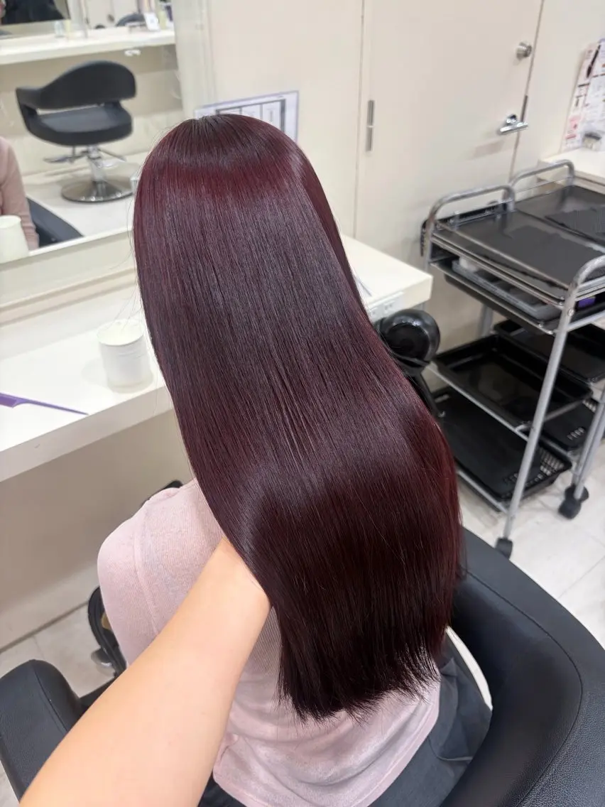 カラー ヘアカラー ヘッドスパ ヘアセット 🍒ブリーチなし🍒 暖色🍒YUUNAのヘアスタイル