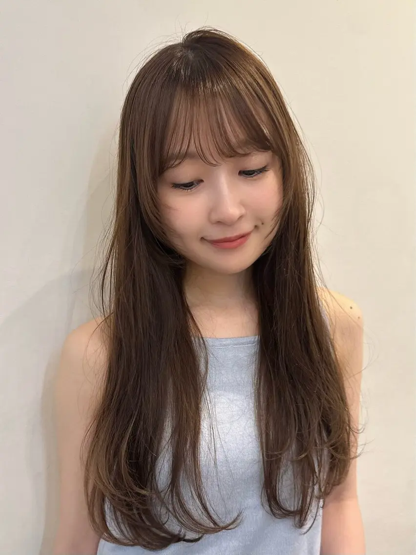 ロング カット ヘアカラー トリートメント やました もえかのヘアスタイル