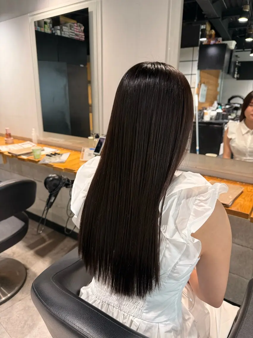 ロング カット 縮毛矯正 NANAMI🩵 大人可愛い韓国ヘアのヘアスタイル