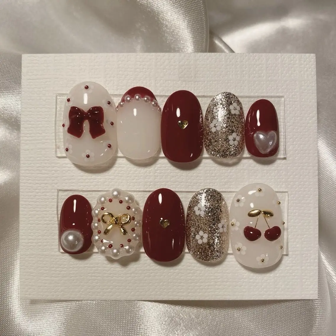 ネイル マグネットネイル ピンク ネイルチップ 冬ネイル ハンドネイル Lee Nailsのネイルデザイン