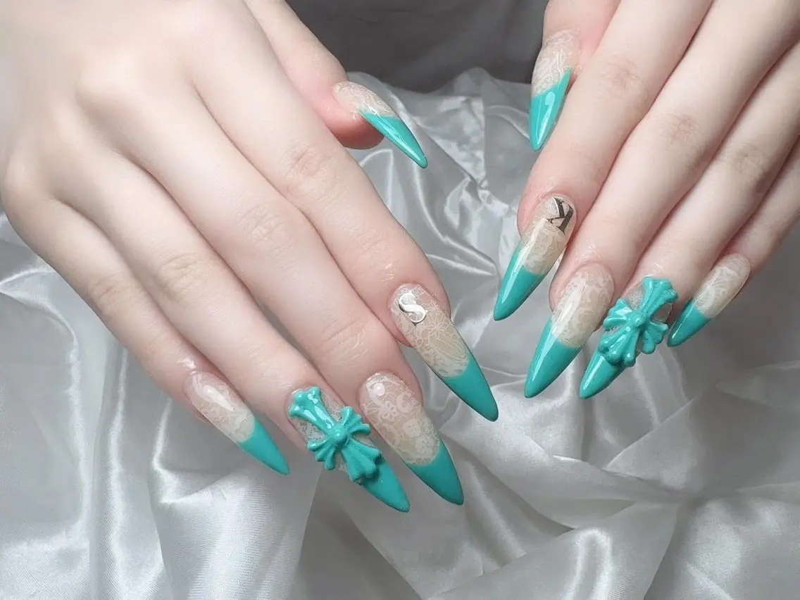 ネイル フレンチネイル 韓国ネイル 水色 マグネットネイル ニュアンスネイル ハンドネイル Hana Rose Nailのネイルデザイン