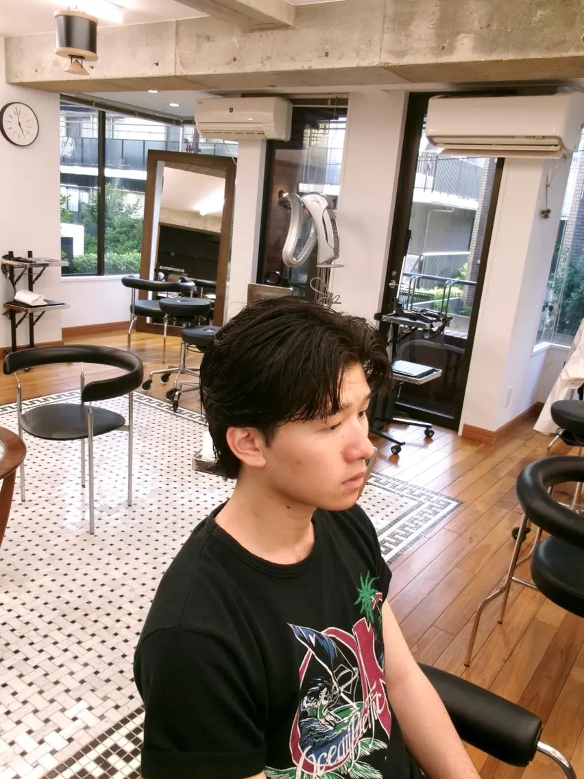 ショート メンズ センターパート メンズカット 髙橋創のヘアスタイル