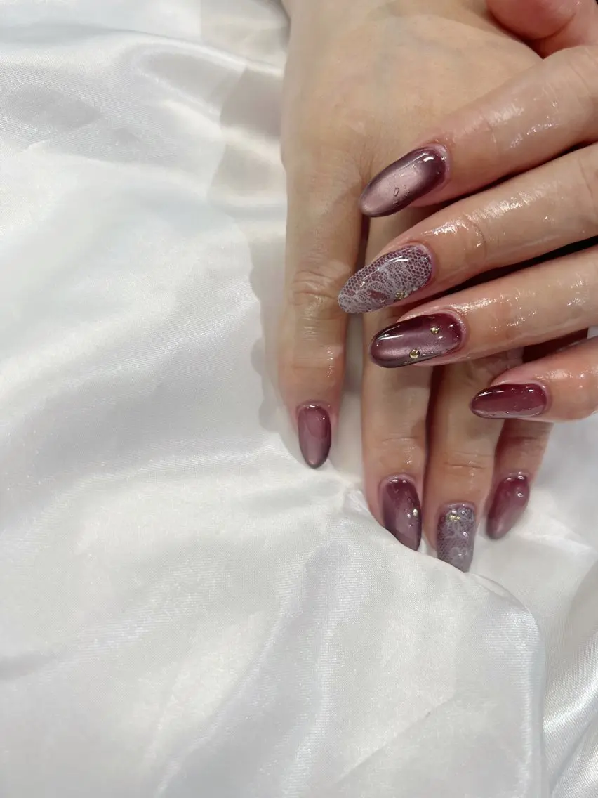 ネイル レース マグネットネイル ハンドネイル ハンドケア CARIS nailはづきのネイルデザイン