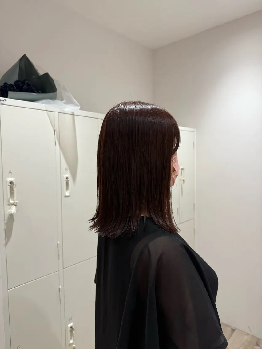 ミディアム カラー ブラウンカラー ピンクカラー ピンクブラウン RosierBlue 工藤のヘアスタイル