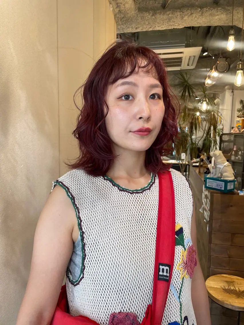 セミロング カラー カット ヘアカラー トリートメント 狩野 羅夢のヘアスタイル