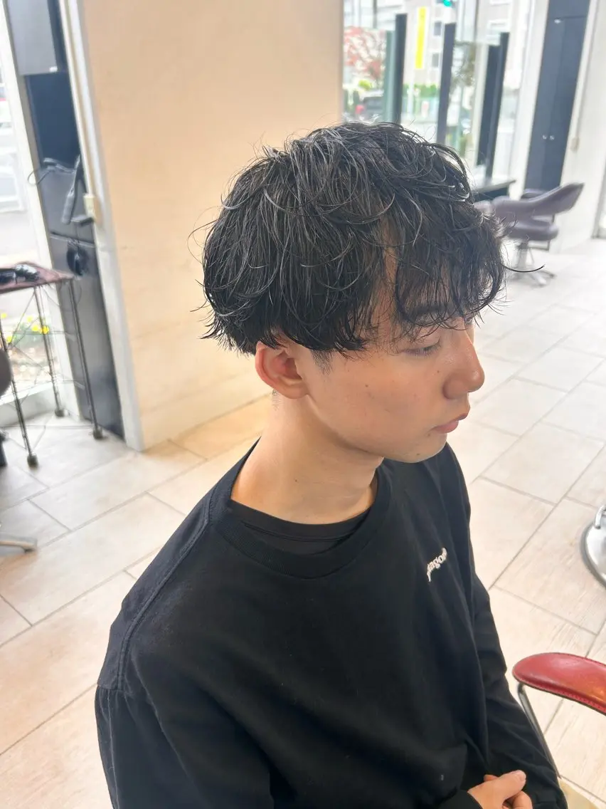 ショート パーマ メンズ マッシュ メンズパーマ カット パーマ 🍁メンズ特化美容師 /関根玲空🍁のヘアスタイル