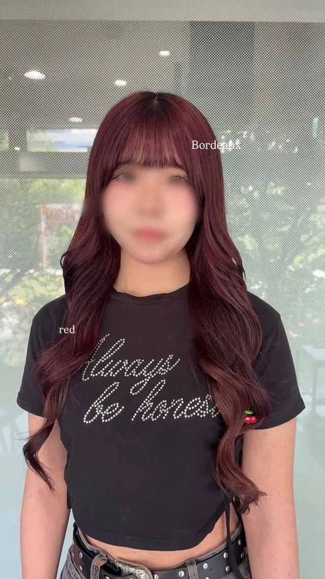 ロング カラー ボルドーカラー カット ヘアカラー 坂本奈都美/Jr.s 🎀のヘアスタイル