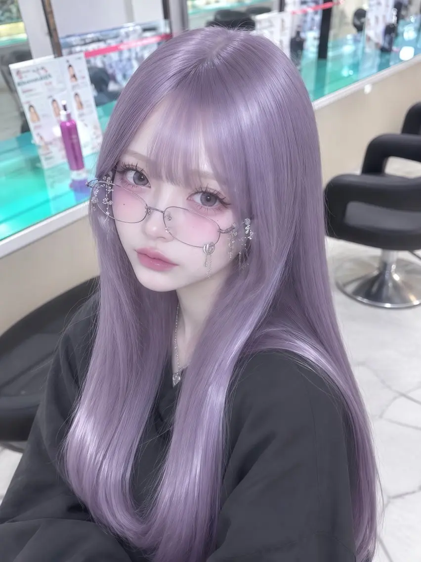 セミロング カラー ヘアカラー トリートメント ヘアセット 🫧モテる💗ダメー ジレスハイトーン🫧のヘアスタイル