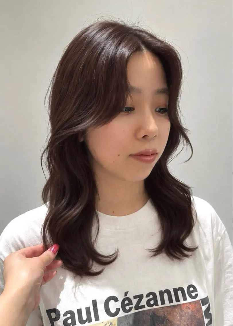 セミロング パーマ パーマ 坂本 かやのヘアスタイル