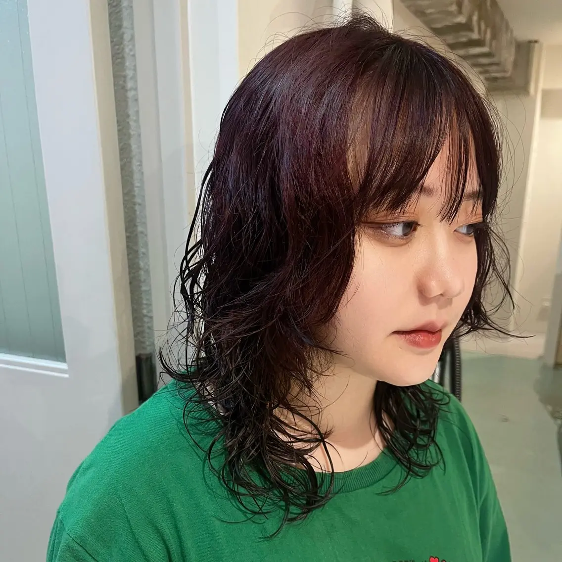 セミロング カラー パーマ セミロングパーマ カット ヘアカラー パーマ タマキ/ パーマ/Wカラーのヘアスタイル