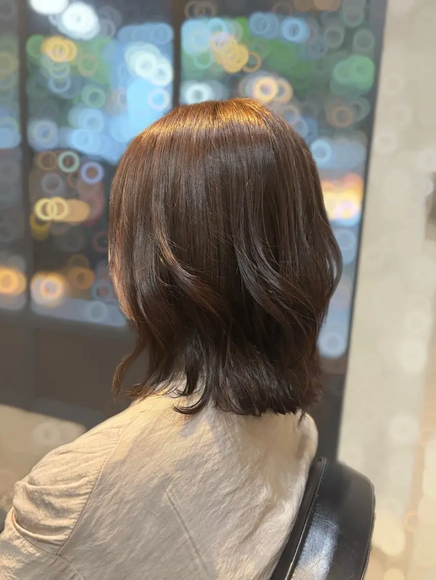 ミディアム カラー 透明感カラー 本多 光樹のヘアスタイル