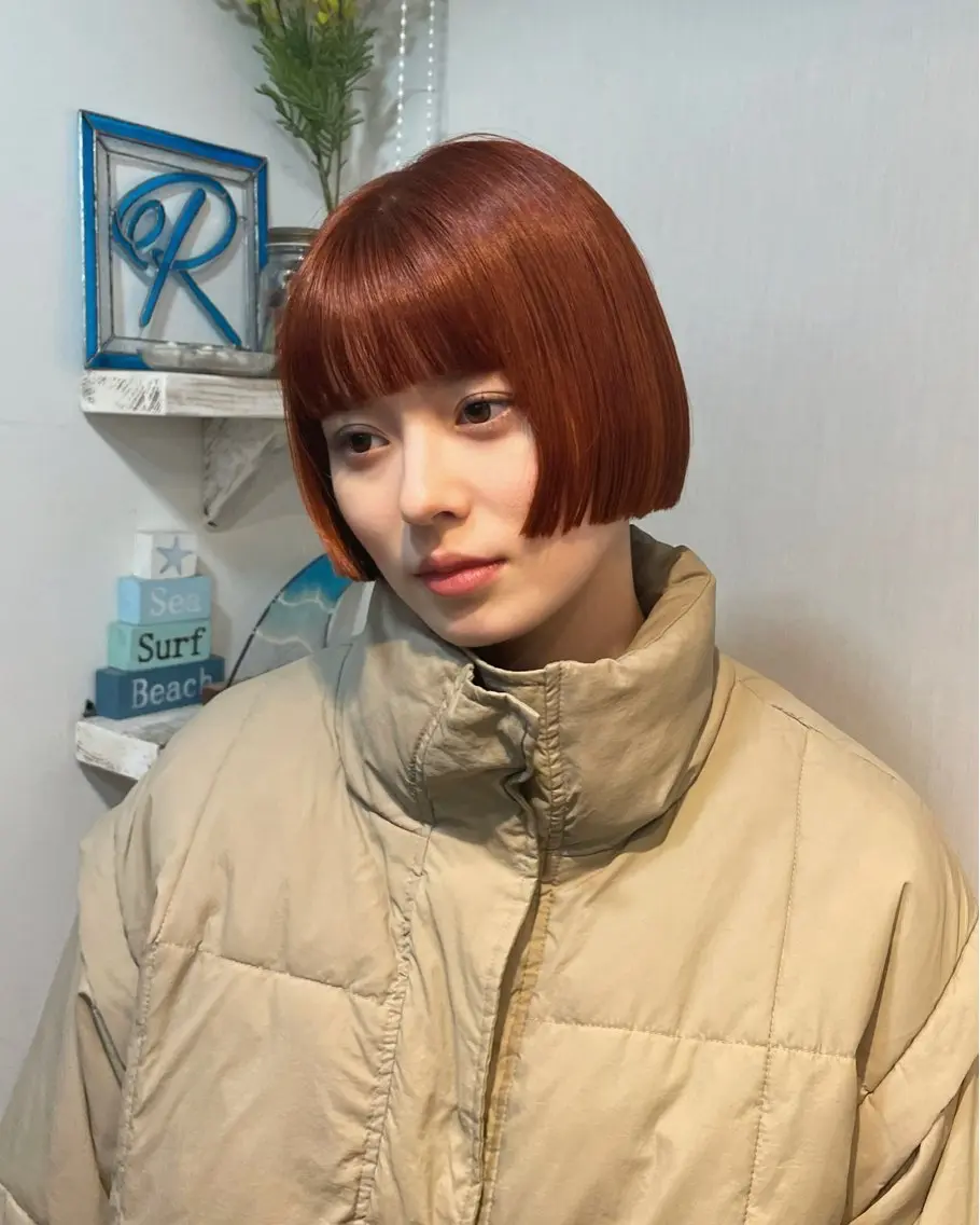 ショート ボブ 艶カラー/暖色カラー RENAのヘアスタイル