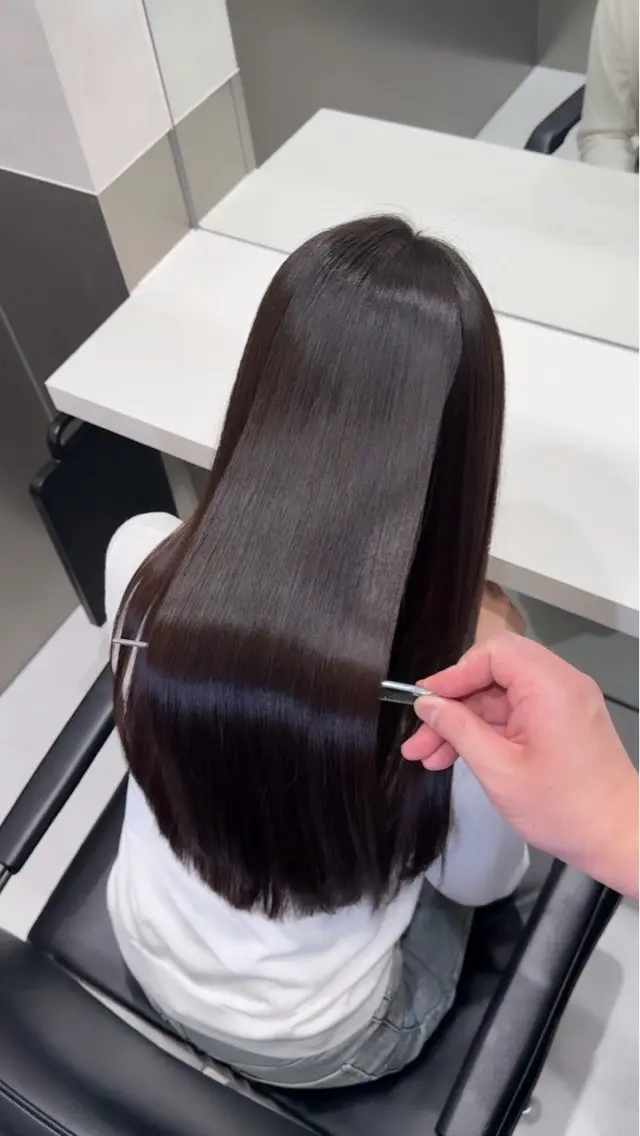 ロング 縮毛矯正 トリートメント 縮毛矯正クロスパーマ 益子達也のヘアスタイル