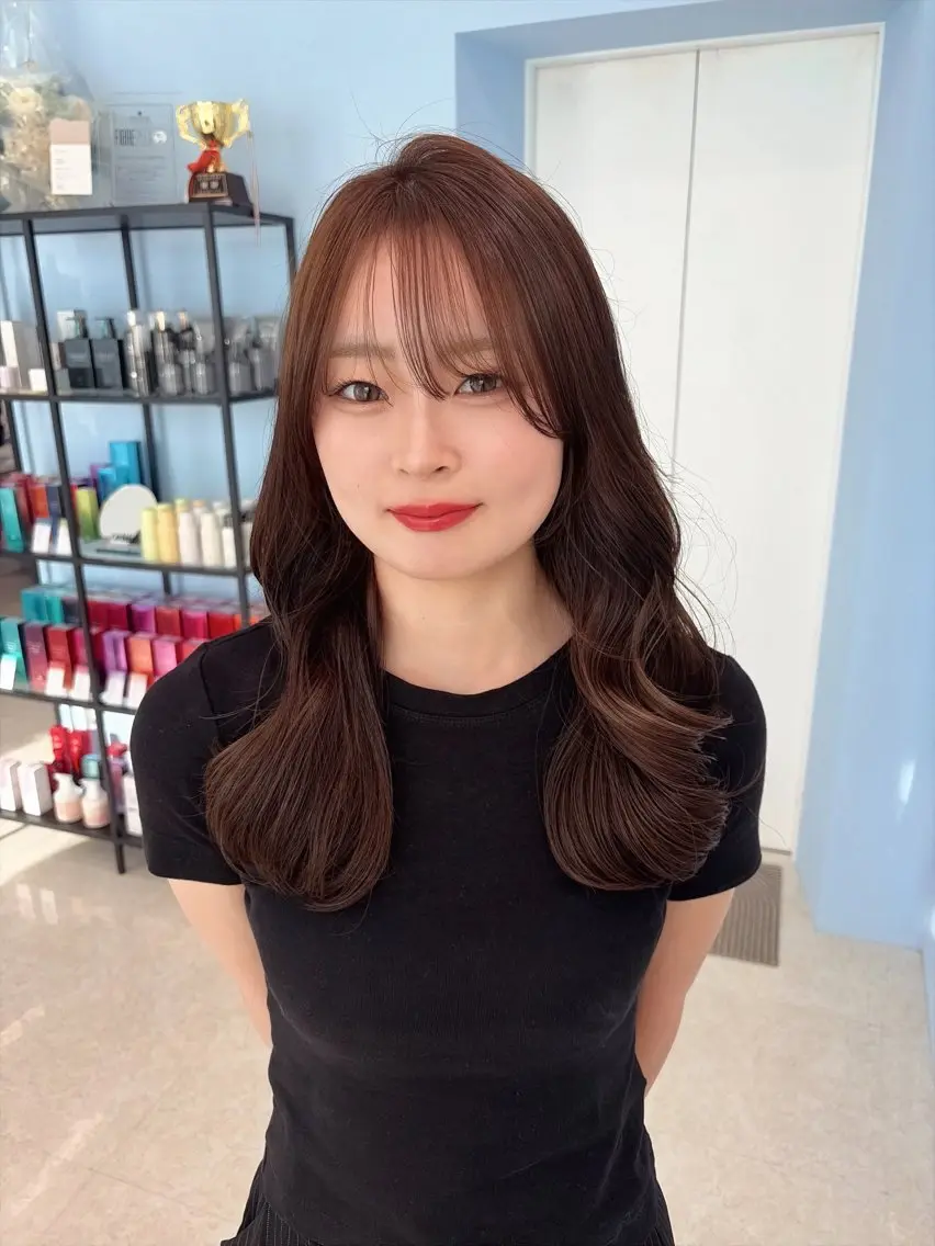 ロング カラー くびれヘア レイヤーカット 小顔カット 🧡LANA/栄/ レイヤー/ラテカラーのヘアスタイル
