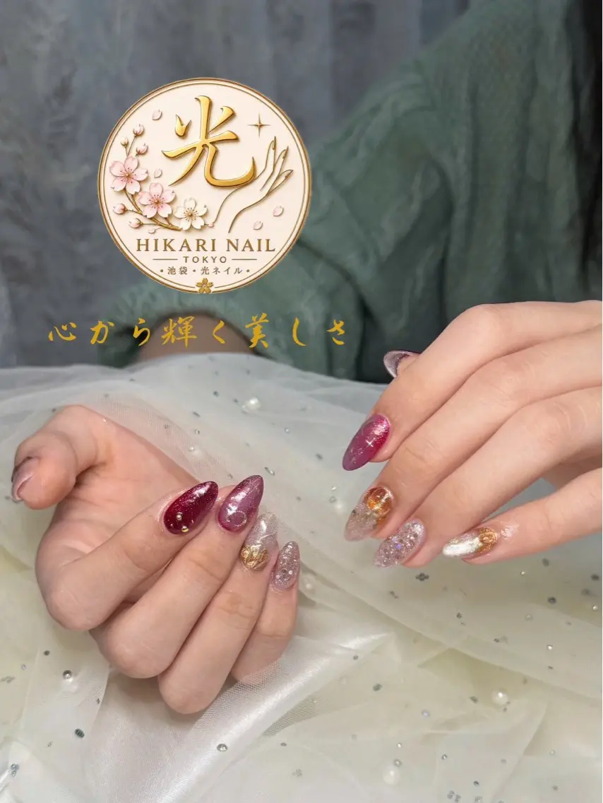 ネイル チークネイル 長さ出し フレンチネイル ジェルネイル ガーリー ハンドネイル HikariNail Ikebukuroのネイルデザイン