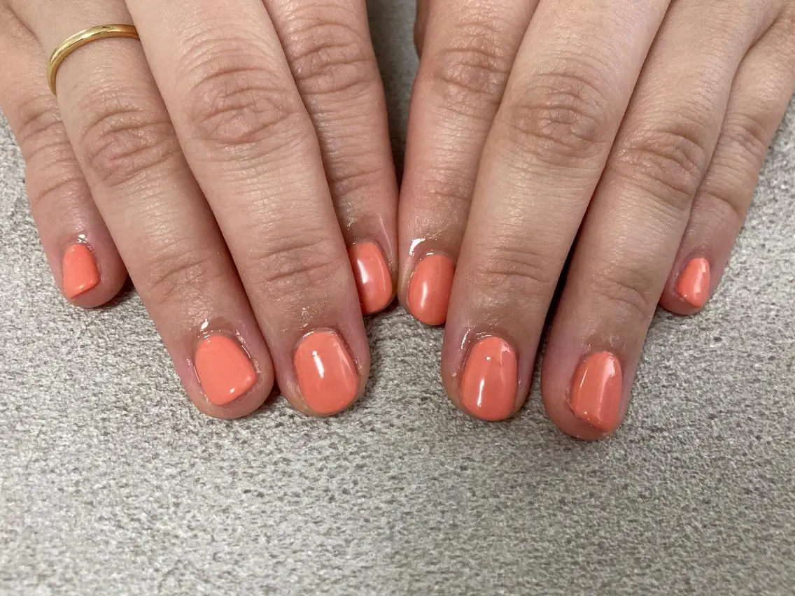 ネイル オレンジ ハンドネイル mogunail &blowのネイルデザイン