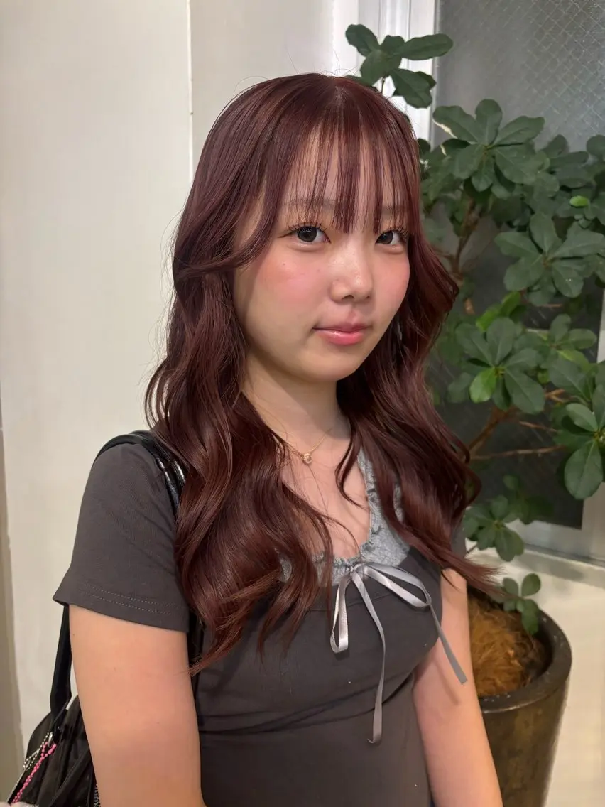 セミロング ヘアカラー ness／rina ／透明感カラーのヘアスタイル