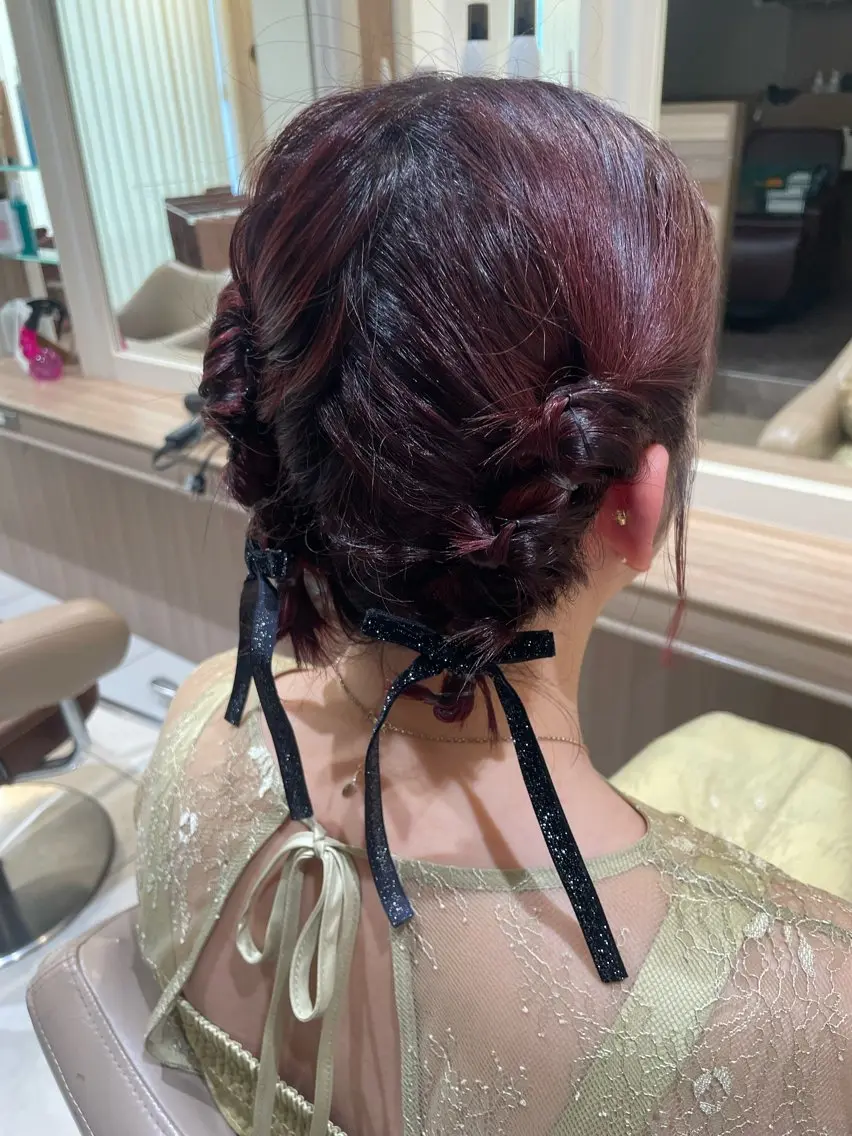 ショート ヘアアレンジ ヘアセット 韓国ヘアメイク🎀/ 縮毛矯正✨山本媛香のヘアスタイル