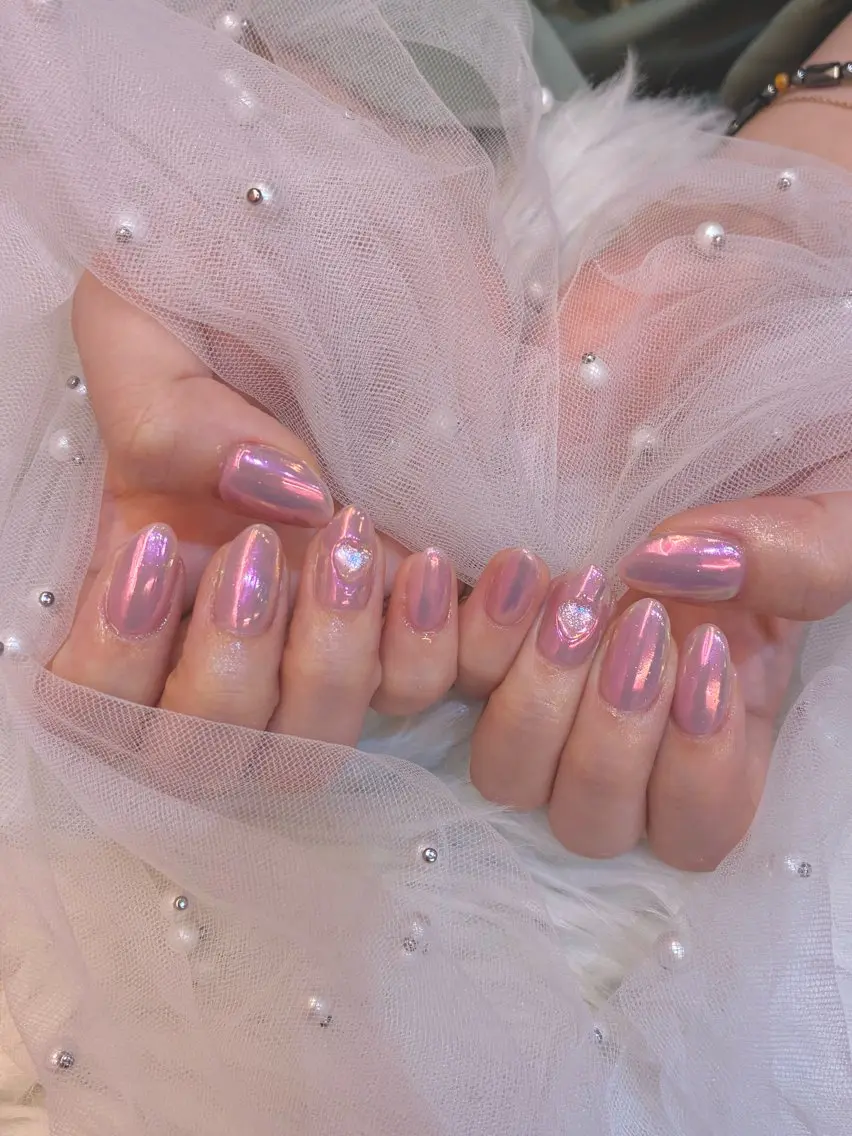 ジェルオフ込み♡ミラーネイルの写真