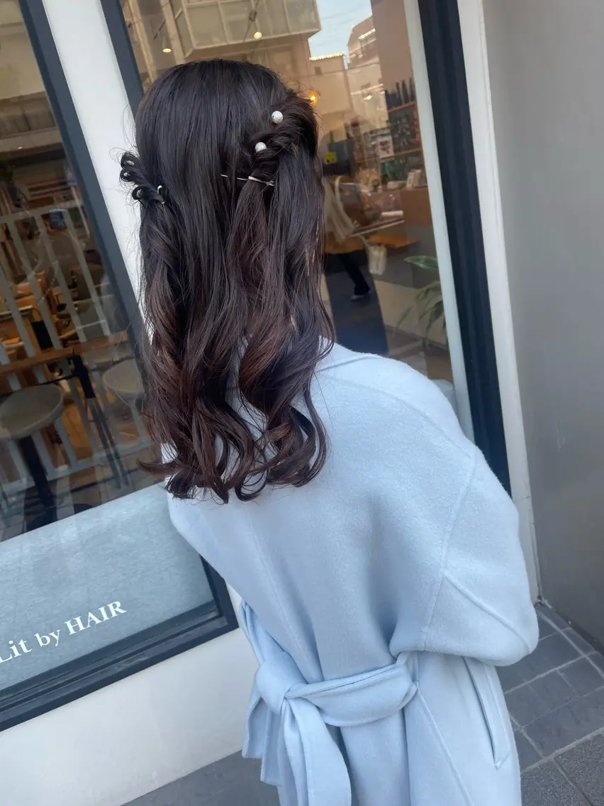 セミロング ヘアアレンジ ヘアセット 髪質改善/ブリーチ /ユウキ🫧🌸のヘアスタイル