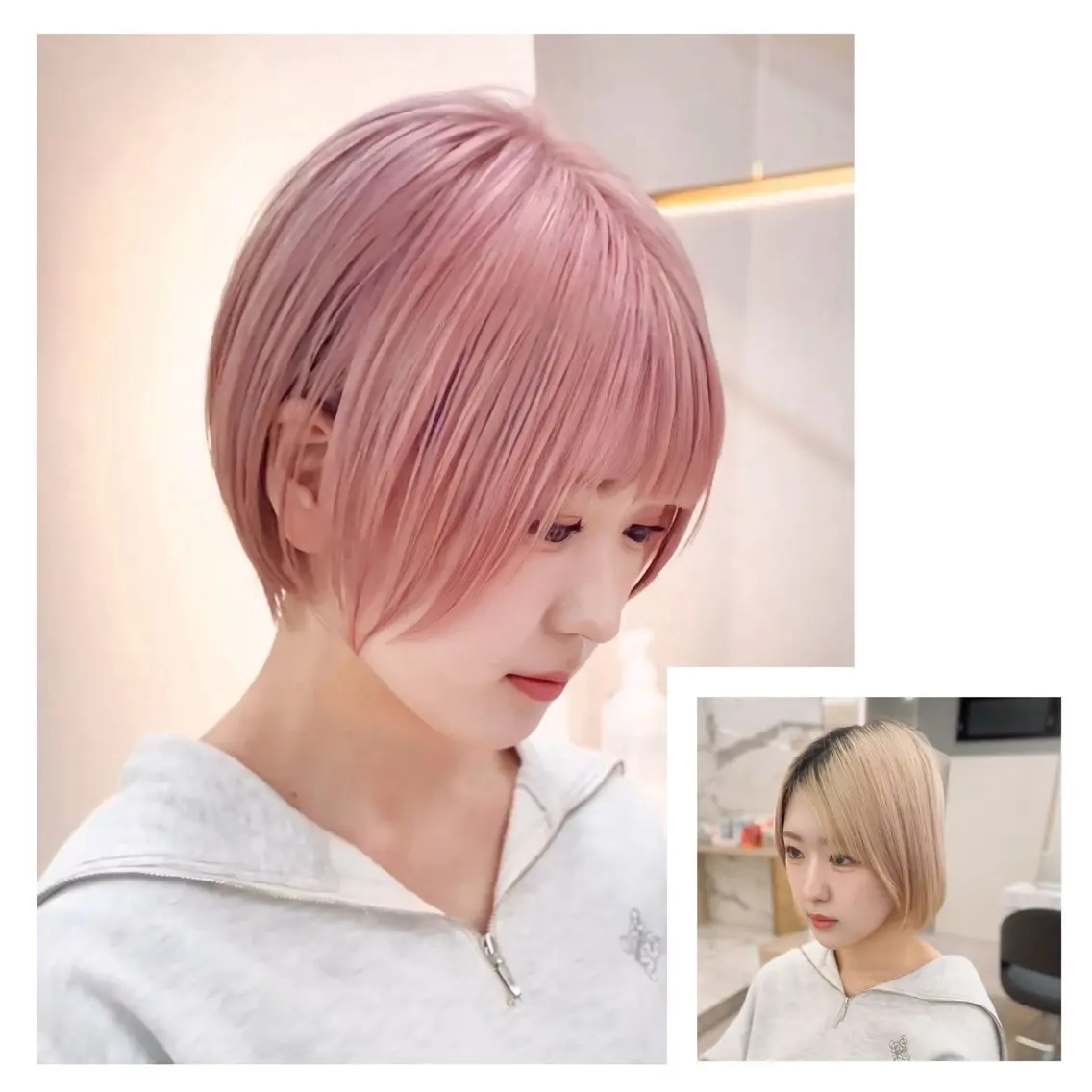 ショート カラー くびれヘア ショートヘア レイヤーカット ハッシュレイヤー特化のヘアスタイル