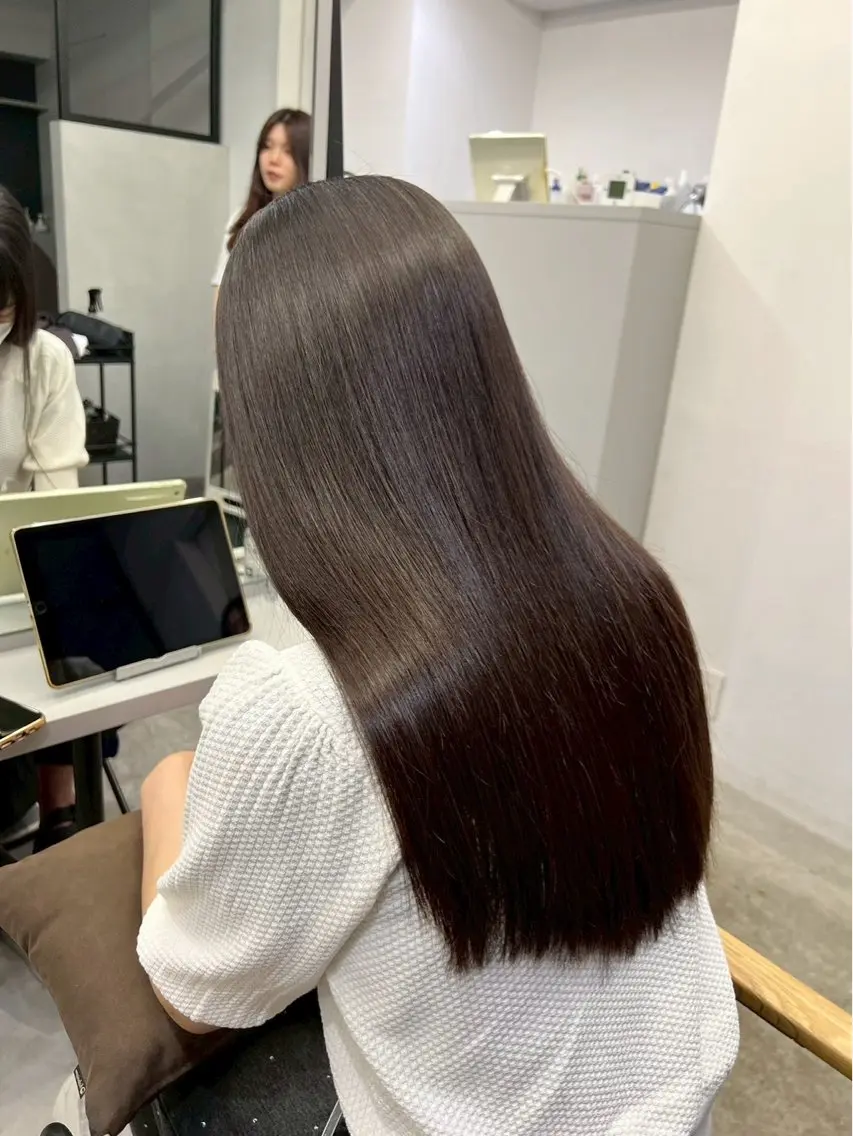 ロング パーマ 縮毛矯正 ハイトーンカラー が絶対可愛い✨泰聖✨のヘアスタイル