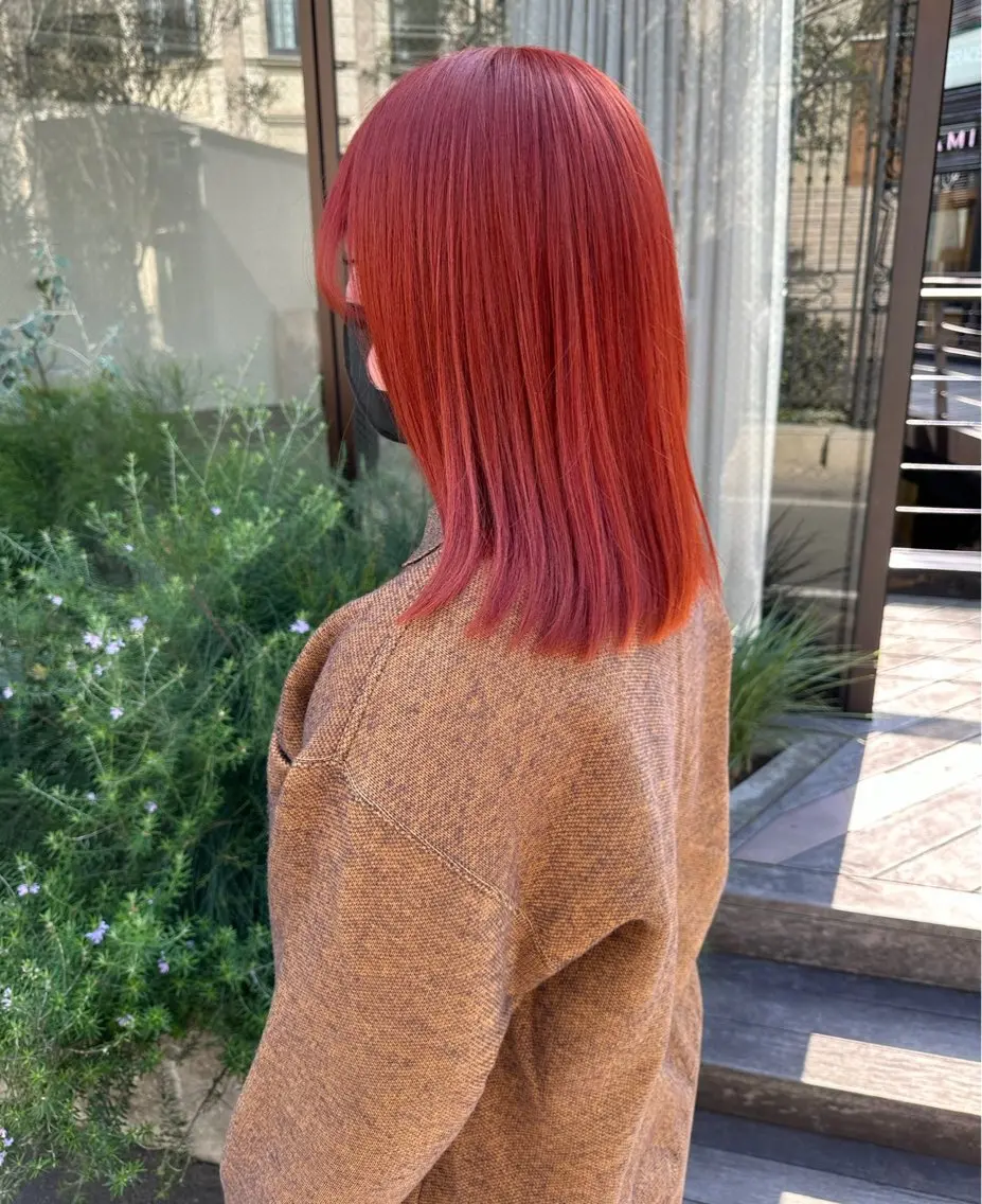 ミディアム カラー ブリーチ ダブルカラー ボブ 髪質改善 カット ヘアカラー 似合わせショート×透 明感/やじまたかしのヘアスタイル