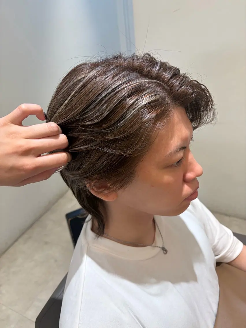 メンズ メンズハイライト ヘアカラー トリートメント ミズノ アイ 🪅のヘアスタイル