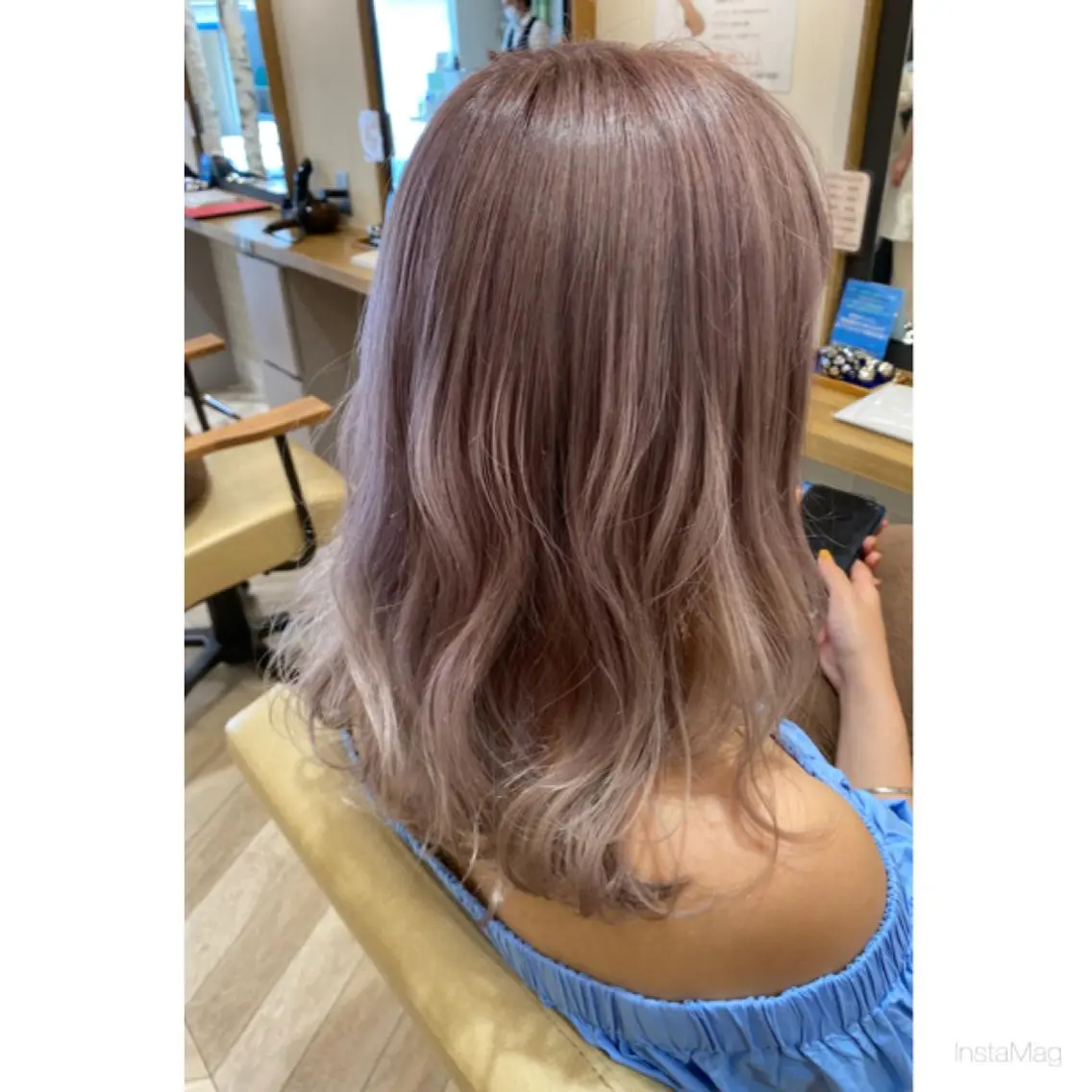 ロング カラー ラベンダーカラー カット ヘアカラー 岩間 香純のヘアスタイル