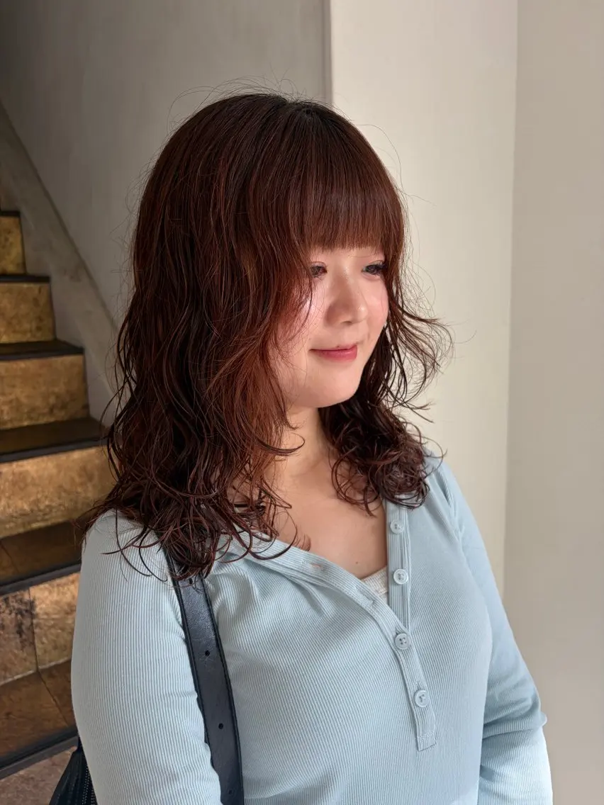 ロング カット パーマ トリートメント 崎久保 優菜のヘアスタイル