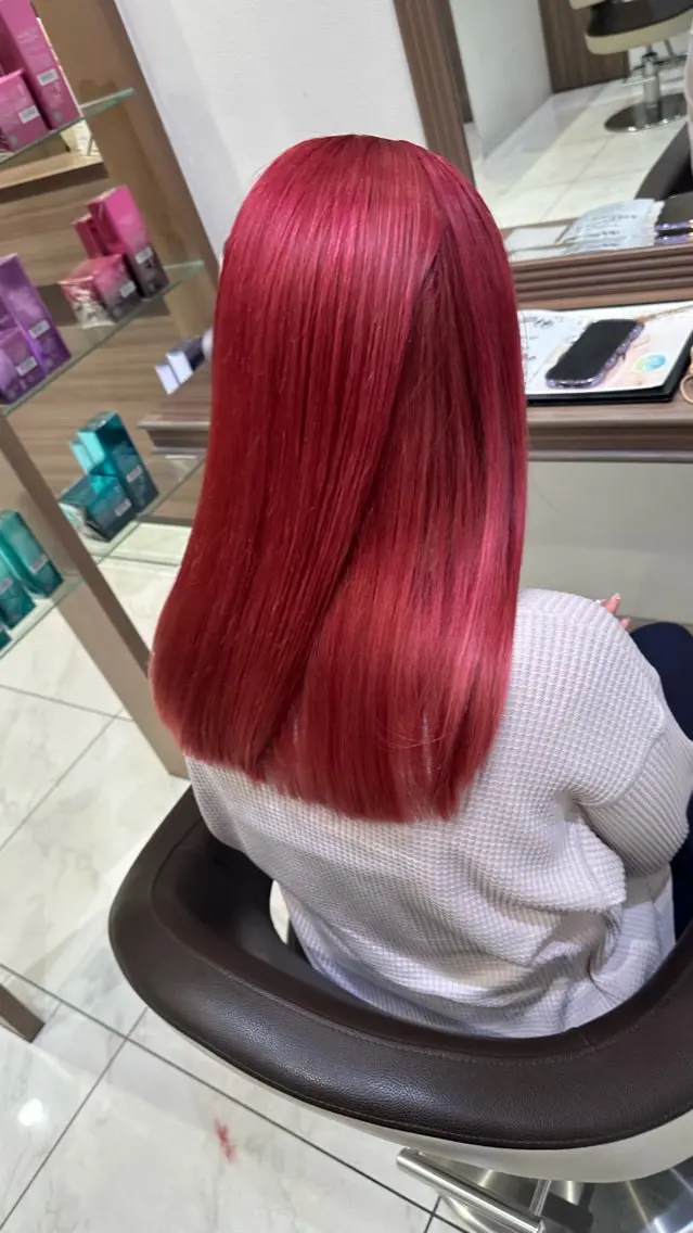セミロング カラー ブリーチ🎨デザイン カラー/れいじ🩶のヘアスタイル