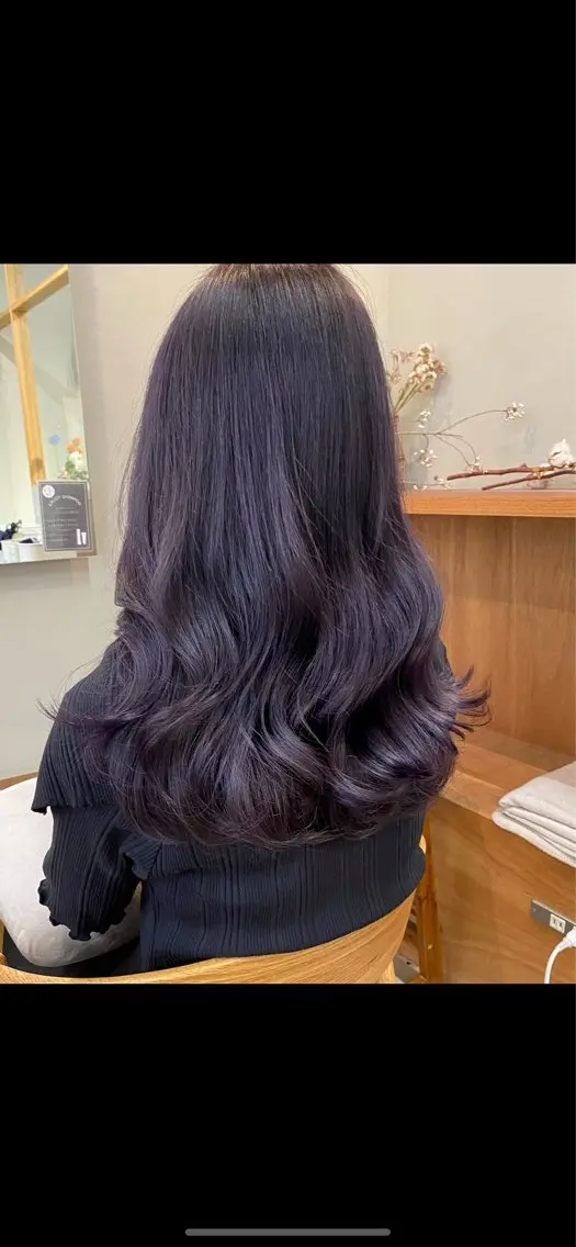 ロング カラー ヘアアレンジ ブリーチ パープルカラー 韓国風ヘア レイヤーカット ヘアカラー トリートメント erika /韓国ヘアのヘアスタイル
