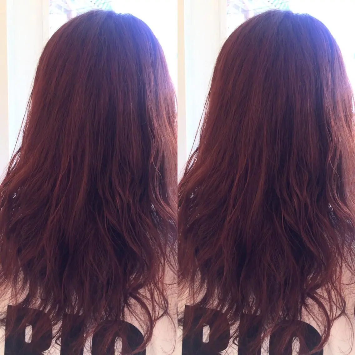 ロング カラー パーマ レッドカラー 齋藤 咲のヘアスタイル