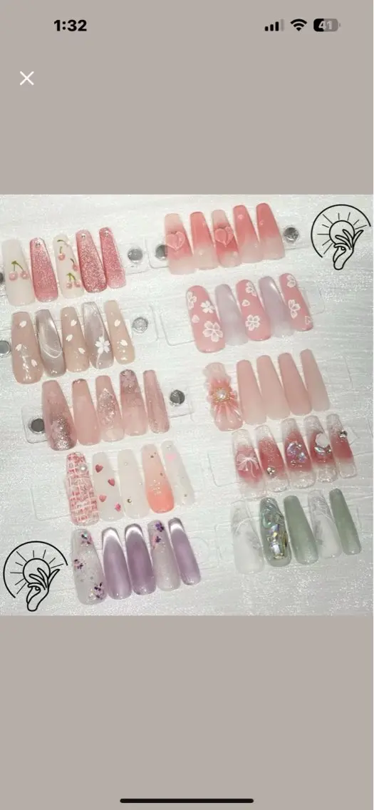 ネイル チークネイル 長さ出し フラワーネイル フレンチネイル ガーリー SunNail池袋駅 ワンホンネイルのネイルデザイン