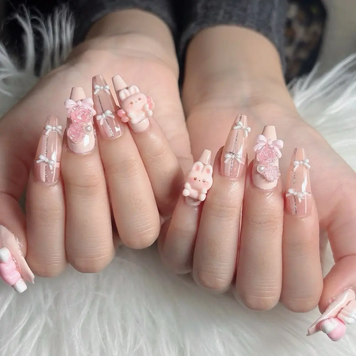 ネイル フットネイル フレンチネイル グラデーション 韓国ネイル ロングネイル ハンドネイル Hot Nail Salonのネイルデザイン