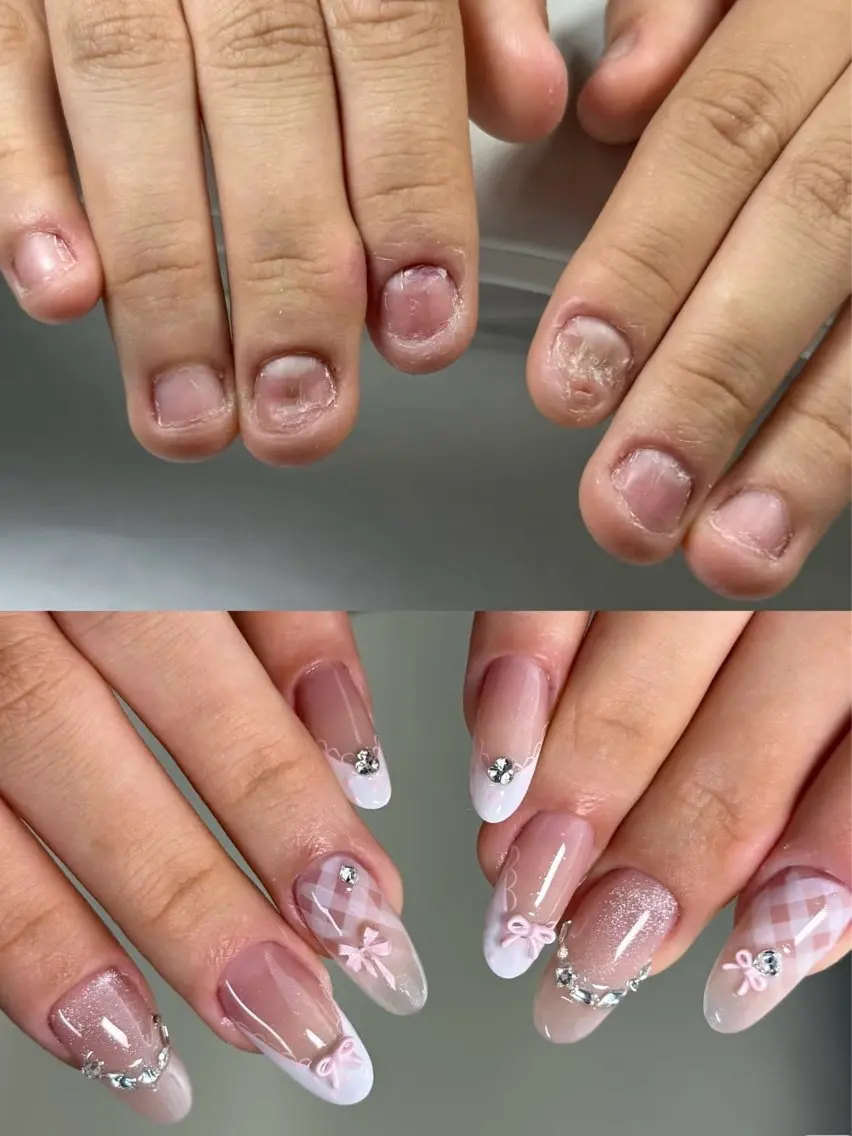 ネイル オーロラネイル チークネイル 成人式 フットネイル フレンチネイル ハンドネイル BabyYouMi nailのネイルデザイン