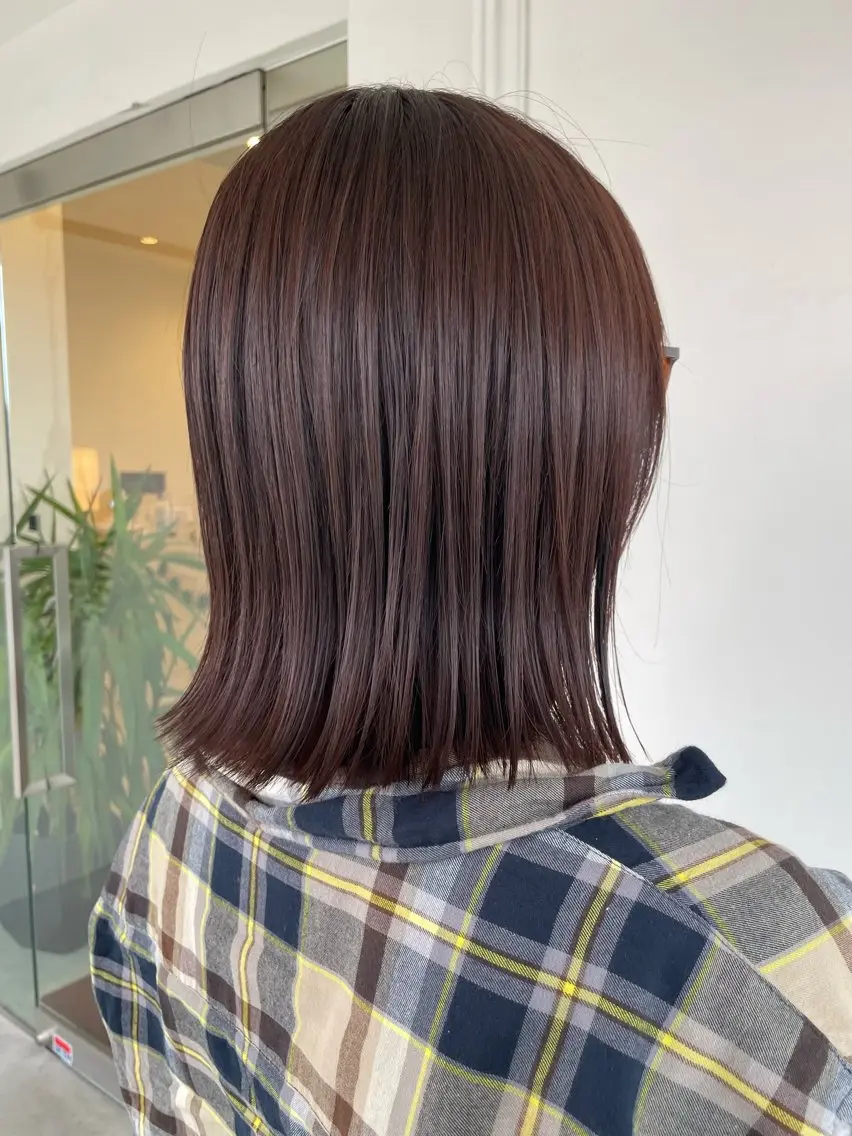 ミディアム カラー ブラウンカラー オレンジ レッドカラー 野田 カレンのヘアスタイル