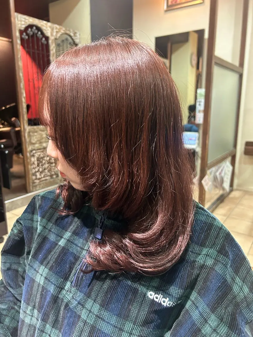 カラー ブラウンカラー ﾌｳｶ ｶｯﾄ＆ﾊﾟｰﾏ募集のヘアスタイル