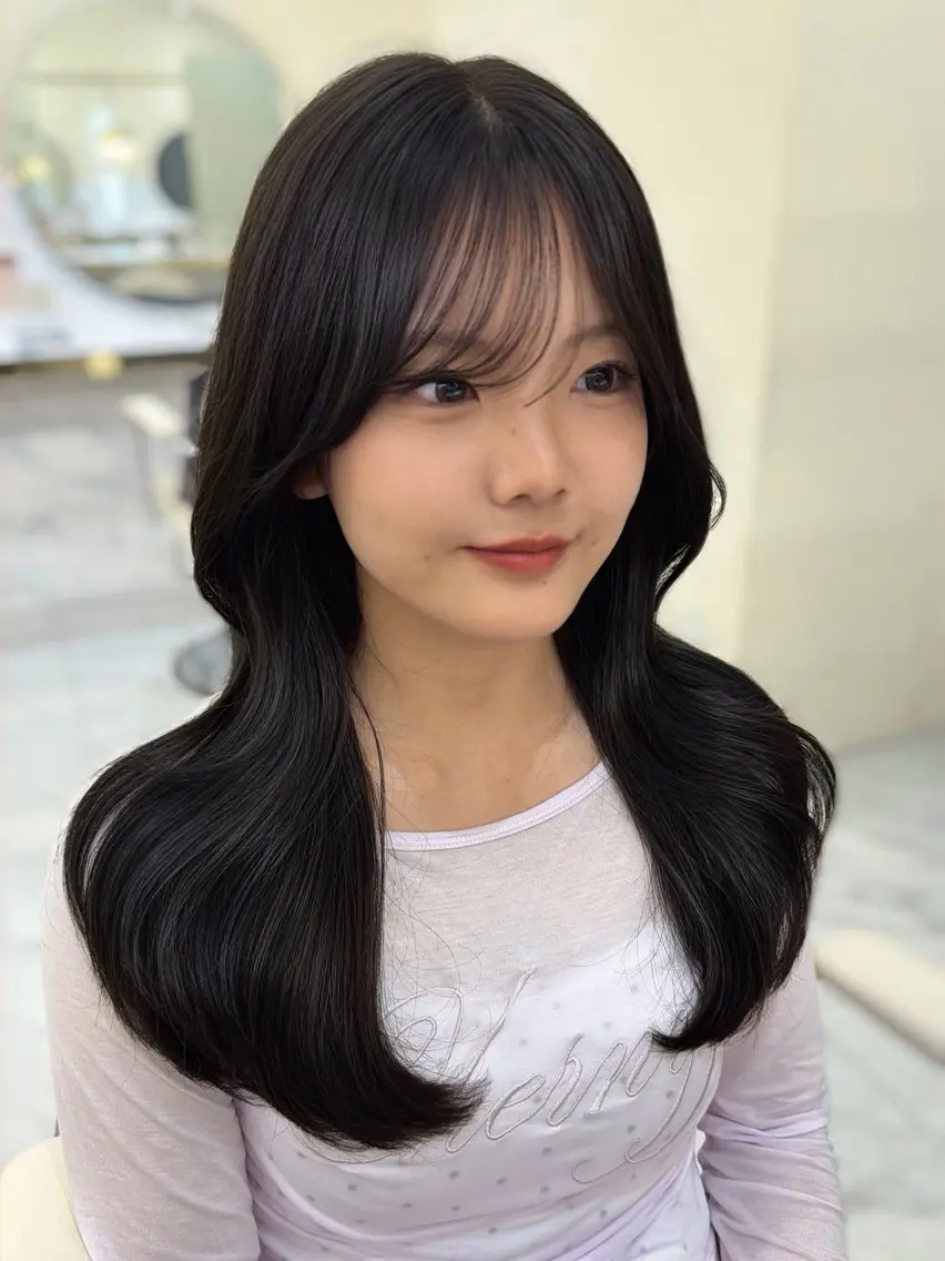 ロング カラー カット ヘアカラー トリートメント mako 韓国ヘア 🇰🇷まつパのヘアスタイル